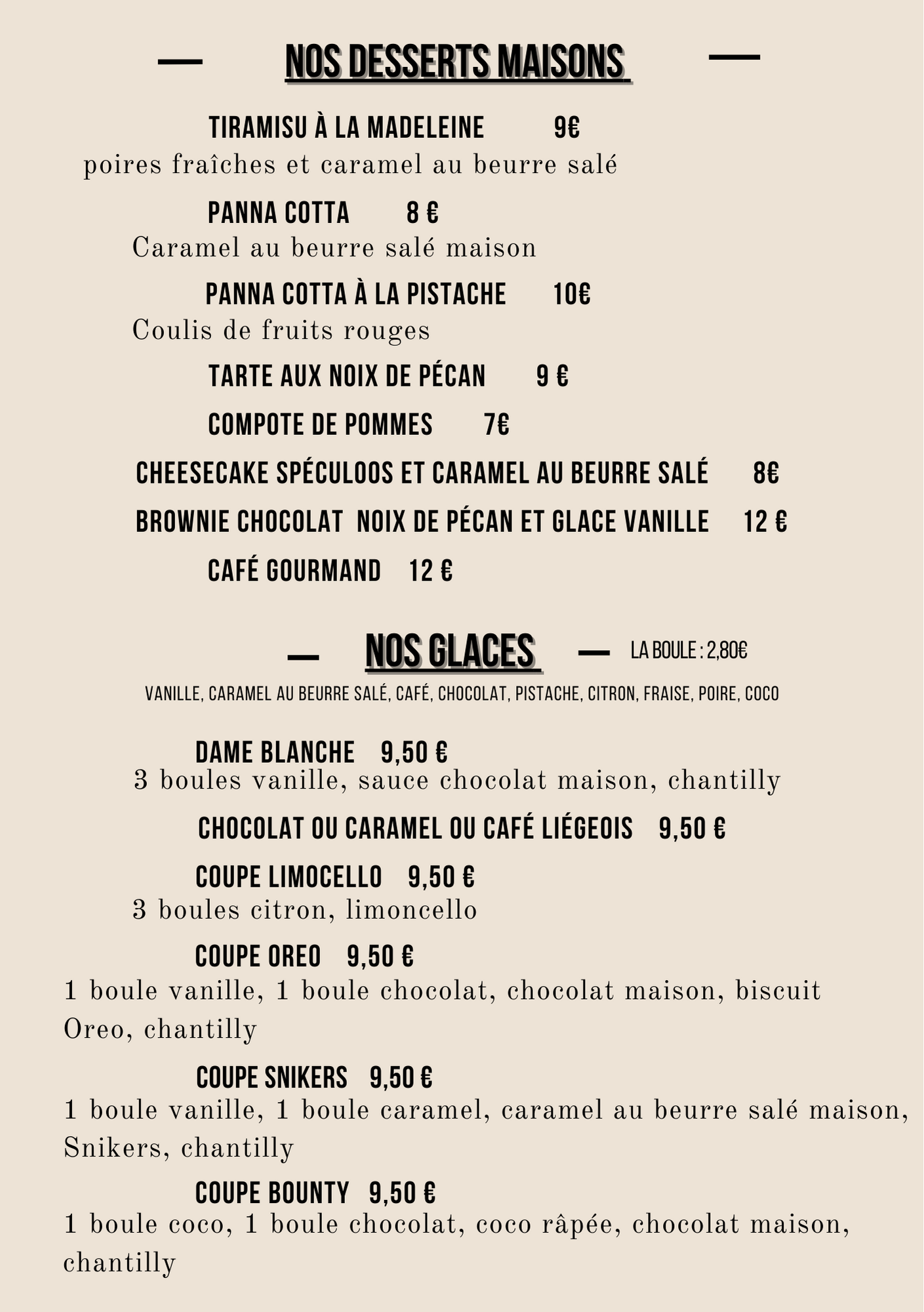 La carte de votre restaurant de pâtes fraiches maison à Issyles