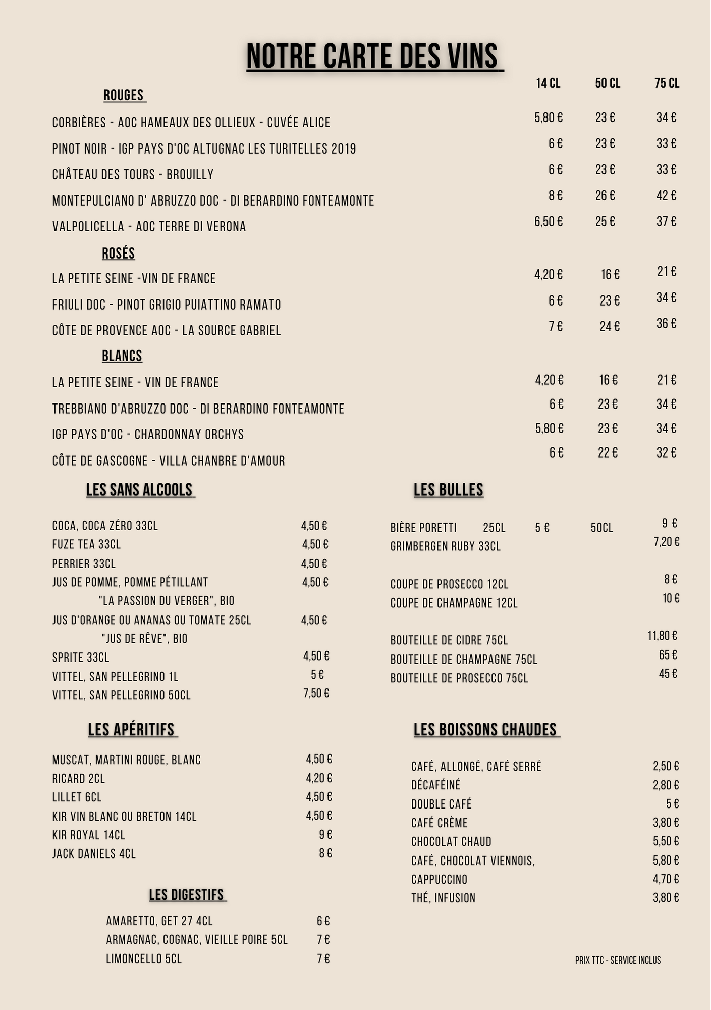 La carte de votre restaurant de pâtes fraiches maison à Issyles